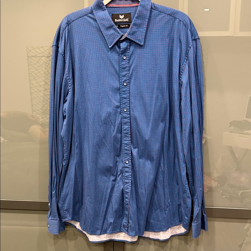 Butter Men's Casual Blue Button Down Shirt